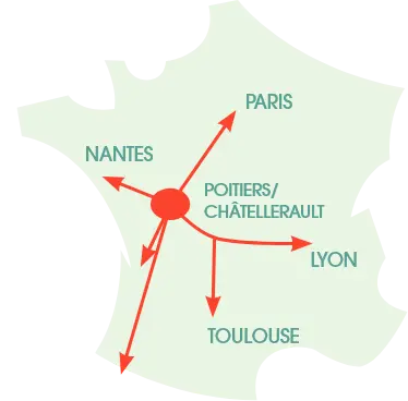 Carte du territoire du Seuil du Poitou détaillée