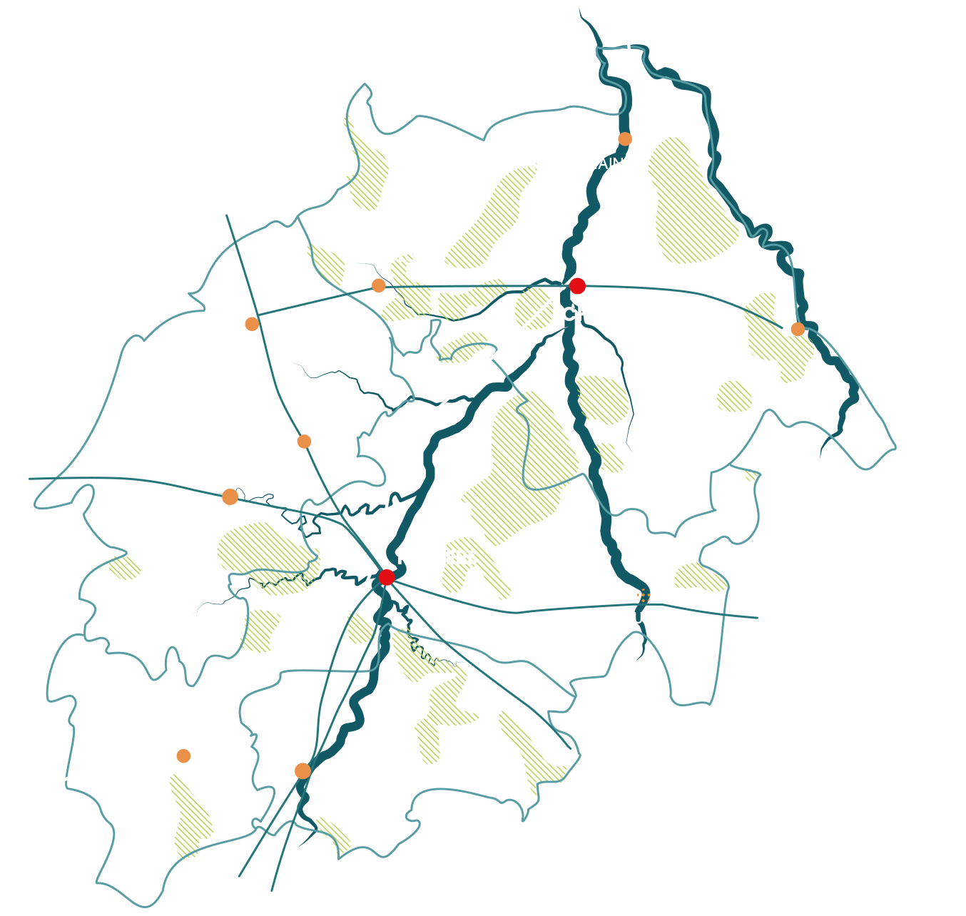 Carte du territoire du Seuil du Poitou détaillée
